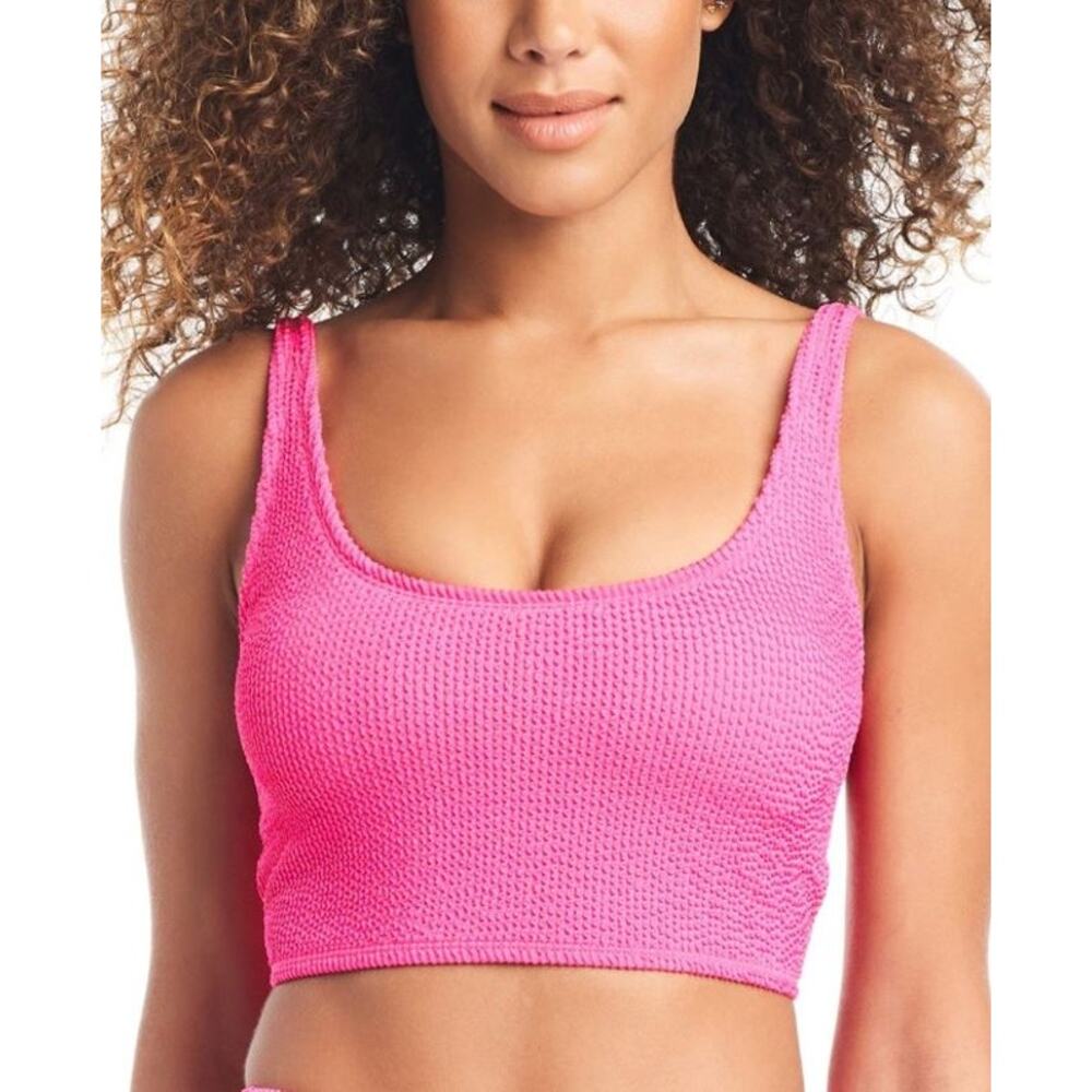 NWT Bar III Textured Tank Bra Bikini Top Swimwear Candy Kiss Womens Size XL